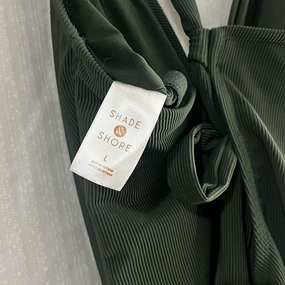 Shade & Shore Green One Piece Swimsuit with Plunging V-Neck - Picture 5 of 5